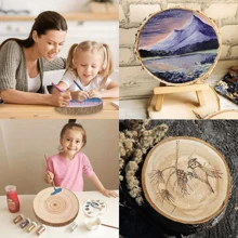 1pcsWooden Cake Rack, Round Wooden Display Tray, Suitable For DIY Handicrafts, Birthdays, Weddings, Rural Style Party Decorations, Desktop Decorations