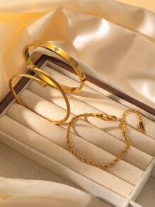 时尚简约女士不锈钢手链，适合日常佩戴、生日聚会、送给朋友的礼物 - 多款 - 查看 5