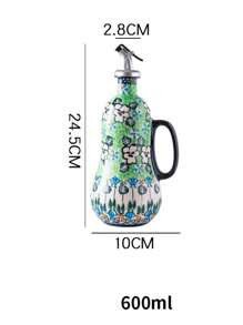 Ceramic Oil Pot Household Anti Hanging And Leak Proof Vegetable Oil Bottle Kitchen Heat-Resistant Peanut Oil Soy Sauce Olive Oil Bottle Vinegar Pot