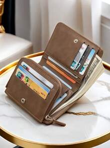 1 pieza Nuevo Billetera de Hombre, Cartera Plegable Trifold Multifunción, Moda Titular de Tarjetas con Múltiples Ranuras, Regalo Ideal para Él, Día de San Valentín, Año Nuevo, Cumpleaños. Adecuado para Adolescentes, Casual de Verano, Outdoor, Deportivo, Vacaciones, Viaje, Regalos de Graduación o Accesorios de Vestir de Cumpleaños