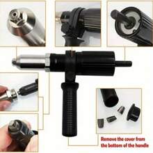 Rivet Gun Adapter Kit,Electric Power Drill Rivet Head,Cordless Riveting Drill Tool Accessories With Removable Plastic Handle - As Shown - View 8