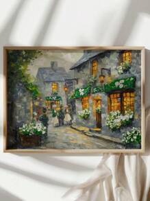 可爱的圣帕特里克村墙壁艺术、圣帕特里克节彩虹印花、春季圣帕特里克墙壁艺术、现代家居装饰、适用于客厅装饰、卧室装饰、无框架。