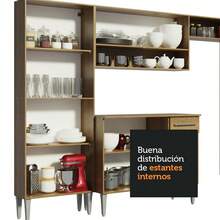 Cocina Integral Completa Modular Madesa Emilly 293cm Con Tarja Color Marrón/Negro 09 - Negro - Ver 10