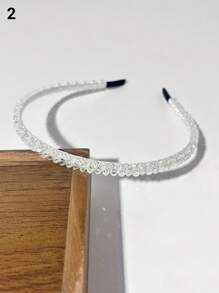 5/1 szt. damska biała ręcznie robiona opaska na głowę z pereł syntetycznych, minimalistyczna, modna, na co dzień, odpowiednia na imprezę, dla druhny, panny młodej, prezent dla kobiet, matki, ozdoba na głowę