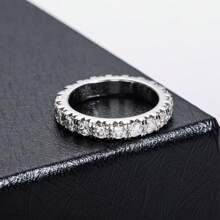 ANU JEWEL Nhẫn cưới tròn Moissanite 925 Sterling Silver 3.0mm hoàn hảo, thích hợp làm quà tặng - trắng - Xem 9