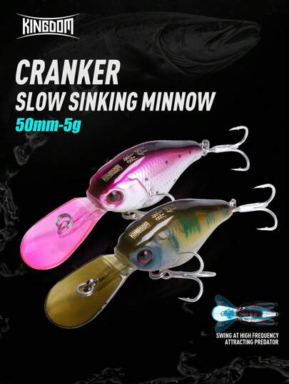  Kingdom Crazy Crankbaits Slow Sinking Fishing Lures Mini Minnow Swing Small Cranks Hard Baits 5g 50mmm Wobblers Fishing Tackle 1pc 2pcs 3pcs 6pcs