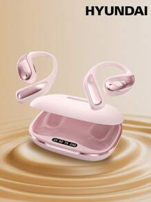HYUNDAI Écouteurs Bluetooth HYUNDAI Vogbuds 5Pro avec assistant IA, style tour d'oreille, audio stéréo dynamique haute qualité, affichage du niveau de batterie, compagnon de conversation IA intégré, audio directionnel, annulation de bruit ENC, longue autonomie, écouteurs sans fil compatibles avec les smartphones et les ordinateurs pour les sports et les