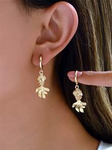 2pcs 3D Movable Fish Earrings, Gold Plated Fish Dangle Earrings, Articulated Fish Jewelry, Unique Fish Pisces Earrings, Sea Lover Gift For Her