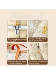 1pc PVC Handbag Luggage Storage Bag, Large Capacity Closet Home Organizer For Clothes, Quilt, Bedroom Use, Collapsible Design - Orange - View 7