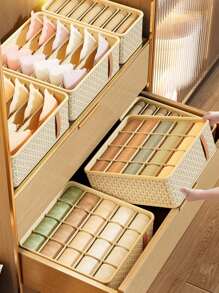 1 Pc Underwear & Socks Storage Box, Drawer-Style Multifunctional Home & Dorm Organizer - Beige - View 2