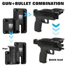 Support magnétique d'arme à feu tactique 2 en 1 pour véhicule, support de pistolet magnétique dissimulé rapide pour voiture, camion, bureau