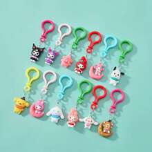 Sanrio Caixa de presente misteriosa com 10 peças/conjunto, incluindo chaveiro, pingente, pingente de bolsa, adequada para presentes de Natal, aniversário, dia dos namorados, lembrancinhas com personagens Sanrio, caixa surpresa colecionável