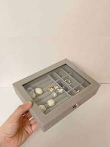 3 w 1 Organizer podróżny na biżuterię - Kompaktowe etui na pierścionek, kolczyki, naszyjnik z podszewką antypoślizgową, przenośne pudełko prezentowe dla kobiet (1 szt.) Organizer podróżny do przechowywania