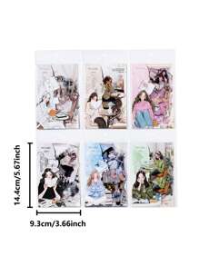 1 Pacote de 30 Peças de Adesivos Decorativos de Menina Artística em PET para Scrapbooking, Artesanato DIY, Álbum de Fotos, Planejador, Suprimentos Escolares, Volta às Aulas