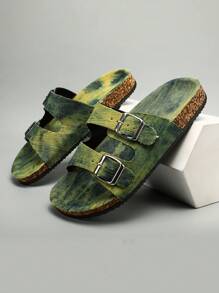 2025 Comfortable & Versatile Outdoor Soft Cork Sole Adjustable Strap PU Men's Slip-On Slippers, Suitable For Daily Wear, Walking, Home - For Fashion & Comfort Oriented Men