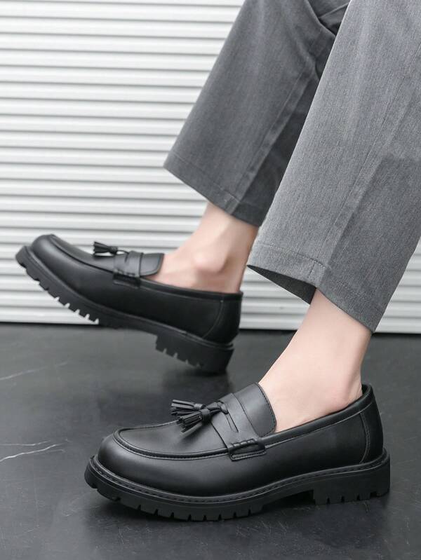 Mocasines con suela gruesa y decoración de flecos, aptos para eventos formales de negocios, bailes sociales, fiestas, banquetes, reuniones, casual de verano, deportes al aire libre, viajes de vacaciones, regalo de graduación, accesorios para vestidos de cumpleaños