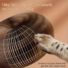 1pc Cat Scratching Board, Interactive Paper Scratching Pad With Flexible Scratch Pad - Encourages Natural Feline Behavior And Indoor Entertainment (Random Color Of Bells)