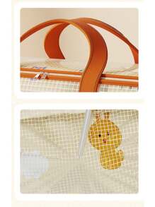 1pc PVC Handbag Luggage Storage Bag, Large Capacity Closet Home Organizer For Clothes, Quilt, Bedroom Use, Collapsible Design - Orange - View 9