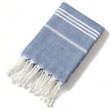 1 Toalla de playa turca bordada personalizada, 70.9*35.5in, con flecos a rayas europeo americanos, toalla absorbente para la piscina de verano, vacaciones
