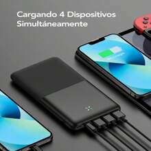 Batería externa para iPhone de Apple, iPad, teléfonos Android, regalos para familia, amigos, cumpleaños, invierno, San Valentín, Pascua, adecuada para uso al aire libre, compras, viajes, suministro de energía portátil seguro y estable - Negro-A - Ver 5