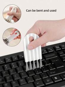 Set de 3 piezas, cepillos de limpieza para ranuras del teclado, limpiador de rodillos de pelo, cepillo con cojín de aire, cepillo de limpieza multiusos para cocina, baño y hogar