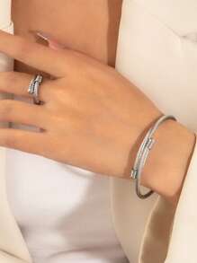 时尚简约女士不锈钢手链，适合日常佩戴、生日聚会、送给朋友的礼物 - 多款 - 查看 13