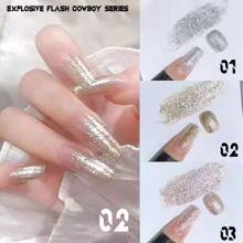 Conjunto de Esmalte de Unha de 15ml Sequin Cowboy Flash Explosão 2025 Super Flash Platinum, Esmalte de Unha Glitter, Cola para Unha Radiante de Alta Densidade