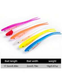 GOTURE Goture 3pcs Large Cuttail Fish, Forktail Fish Soft Lure, High Elastic TPR Material, Flexible, Durable, Realistic Swimming Action, For Saltwater Fishing