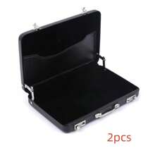 Nueva Caja de Almacenamiento de Aluminio, Porta Tarjetas de Identificación y Crédito, Mini Maleta, Porta Tarjetas Bancarias, Organizador de Joyas, Rectangular - Negro - Ver 9