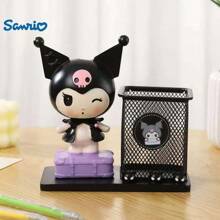 Sanrio Black Pen Holder - Cute Cartoon Desktop Storage Box, Black And Purple Design, Lightweight Metal Base, Suitable For Home Decor, Office Supplies And Pen Storage, Office Accessories, Lightweight Stand, Office Supplies And Accessories