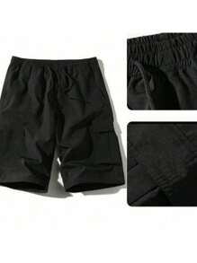 Men's Loose Summer Cargo Bermuda Shorts New - 米色 - 查看 3