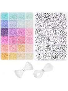 3mm Glass Seed Beads For Bracelets Making, Friendship Bracelet Making Kit For Girls, 24 Colors Bead Bracelet Kit, Beads For Jewelry Making Kit, DIY, Arts, Crafts Gifts