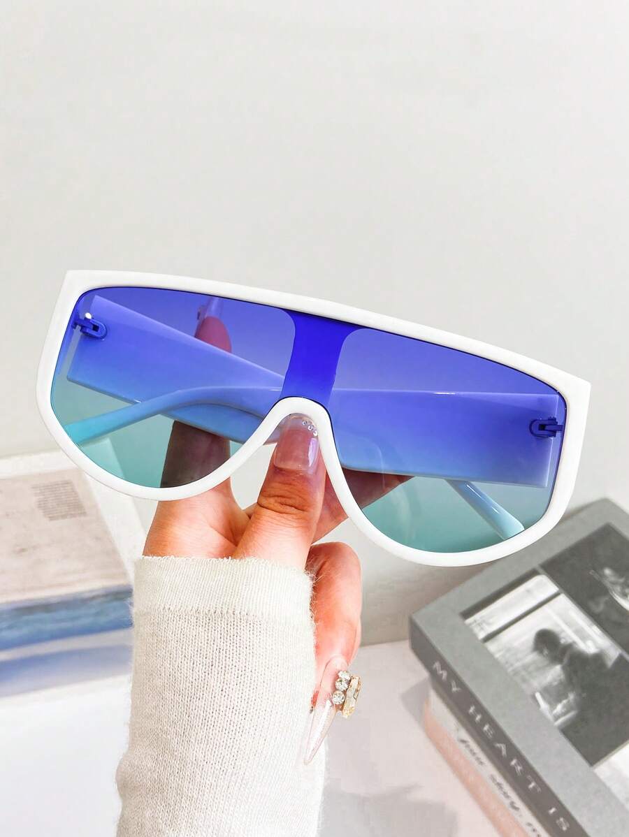 1pc New Vintage Oversized Fashion Glasses, Stylish Colorful Retro Fashion Glasses, Suitable For Daily Wear For Summer Beach Vacation,Outdoor,Travel