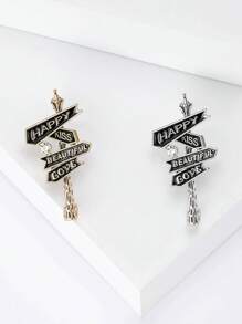 Fashionable "Road To Happiness" Road Sign Brooch For Women Dress Suit Pin Accessories Party Banquet Gift