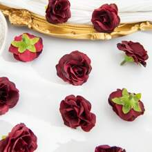 5/10 件人造花丝绸玫瑰头新娘花束材料假植物适用于秋季婚礼花瓶适用于家庭餐厅卧室装饰、节日生日派对配件、户外花园装饰