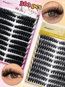 360 Cluster D Curly Large Capacity Fox EyeFalse Eyelashes Divided Into Height, 40D+80D Mix Thick Left+Right For Paired Single Cluster. Natural Segmentation. Clustered Eyelashes. Fluffy. Thick. Soft. Lightweight False Eyelash Set, Comfortable To Wear. Enlarging Eyes, Lifting Eye Tails, DIY Eyelash Extension, Eyelash Extension. Daily Life&Weddings&Dates&Parties&Music Festivals&Halloween Use - CC - 查看 12