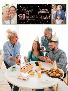 Personalized Custom Birthday Banner Customize Your Own Photo/Design/Artwork/Text Birthday Party Backdrop Poster Decoration Diy Gifts,Graphic Print - Multicolor - View 7