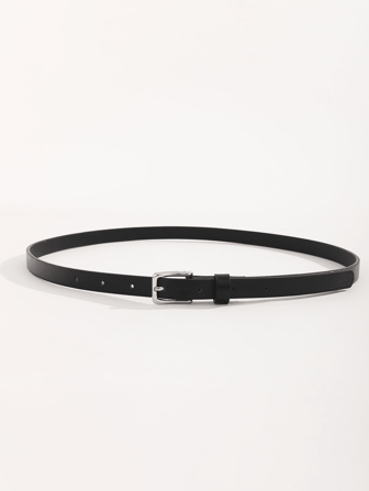 1pc Women's Fashionable Thin Casual Belt, Versatile Solid Color PU(Polyurethane) Belt For Spring, Summer, Autumn, Winter