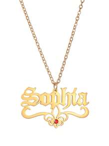 Personalized Custom Name Jewelry Set Necklaces Zirconia Stone Flower Bracelet Stainless Steel Chain For Women Jewelry Gift