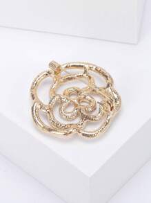 Fashionable Rhinestone Hollow Camellia Brooch For Women Plant Pin Dress Suit Pin Accessories Party Banquet Gift - Camellia - View 5