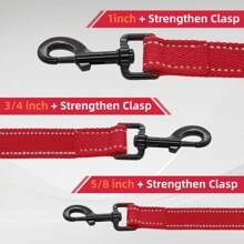 Lynxking 1PC Dog Leash, Webbing Lead With Reflective Strips And D-Ring For Small Medium And Large Dogs - Red - View 6