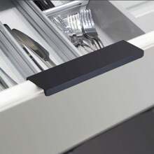 4pcs Stainless Steel Hidden Cabinet Handles, Modern Kitchen Drawer Pulls, Suitable For Cabinets, Drawers, Furniture - Multicolor - View 8