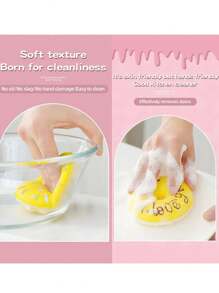 3D Honeycomb Dishwashing Sponge Set - Polyurethane Double-Sided Scouring Pads For Kitchen Cleaning With Suction Cup - 1 Set