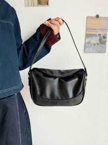 Niche Design Women Bag, 2025 New Autumn/Winter Maillard Retro Shoulder Underarm Crossbody Dumpling Bag, Versatile