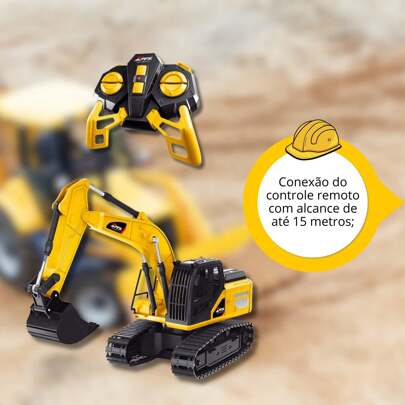 Multilaser Carrinho de Controle Remoto Retroescavadeira Multi Direções Pá Rotativa 360º Multikids - BR2312