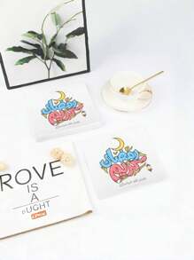 20pcs/40pcs/60pcs 2-Ply Thicker Colored Letter & Moon Pattern Napkins, 33cm X 33cm Unfolded Size, Suitable For Disposable Party Lunch, Parties, Cocktail Napkins, Decorative Paper, Birthday, Wedding Anniversary, Graduation Party Decor