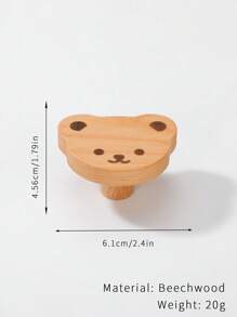 2 Peças Puxadores De Madeira Cartoon, Puxadores Criativos de Armário/Gaveta para Quarto de Crianças, Estilo de Madeira Natural