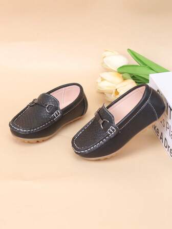 Kids Boys' Loafers Spring/Autumn, British Style Baby Soft Bottom Leather Shoes