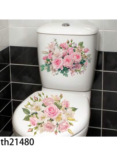 2 piezas de pegatinas florales para inodoro para agregar un toque romántico a tu baño, pegatinas de decoración de baño, pegatinas de pared de elemento de mariposa de primavera para decoración de habitación, calcomanía de vinilo de 11.81 ** 11.81 pulgadas para decoraciones del hogar, elementos de mariposa de primavera Decoración de pared Artículos de decoración para refrescar tu hogar, decoración de pared de baño, arte de pared de baño, para decoración del hogar Decoración de la sala de estar Decoración de la alfombra del piso del baño Accesorios de otoño Decoración del baño