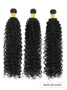 WALSDI 1&3 Bundles 14"16"18"22"26"Inch Black Yaki Straight Bundles Extensions, Yaki Bundles Natural Black Yaki Straight Synthetic Hair Extensions For Women DIY Hairstyle - Black - View 7